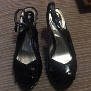 Black platform open-toed heels!